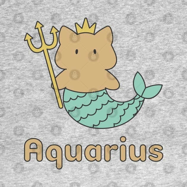 Aquarius Cat Zodiac Sign with Text by artdorable